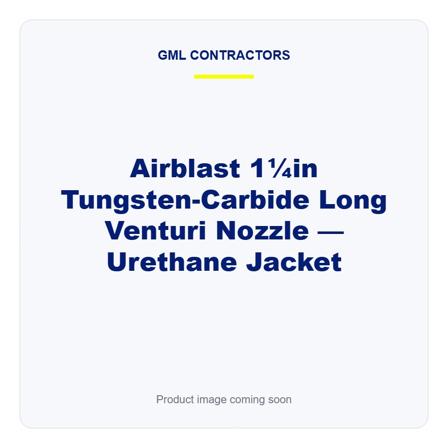 [AB-NZ-125IN-UR] Airblast 1¼in Tungsten-Carbide Long Venturi Nozzle — Urethane Jacket