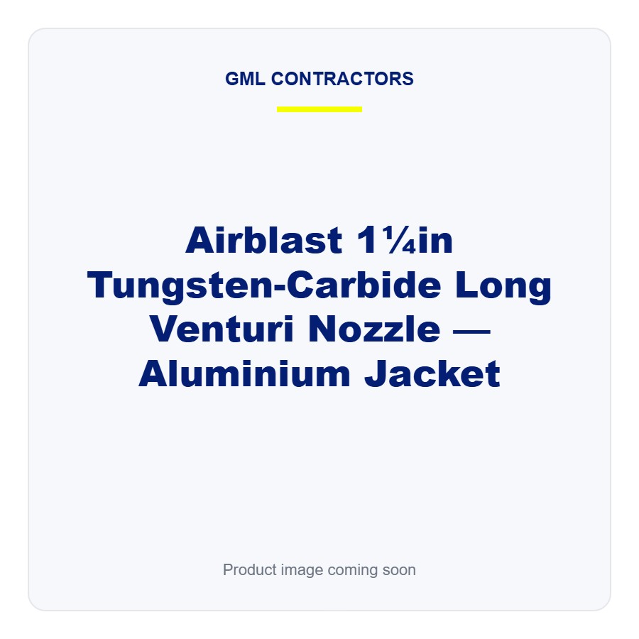 [AB-NZ-125IN-ALU] Airblast 1¼in Tungsten-Carbide Long Venturi Nozzle — Aluminium Jacket